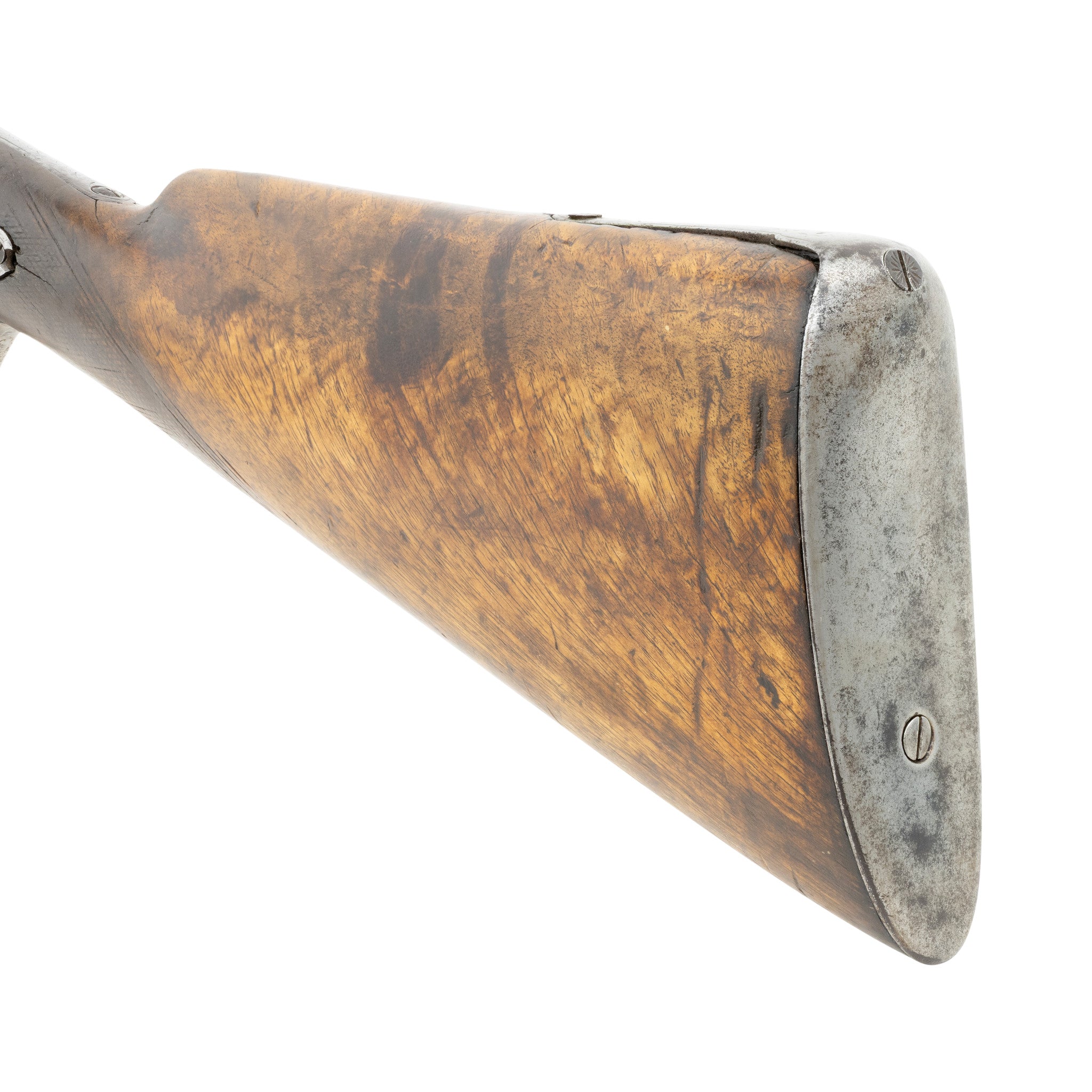 English Double Barrel Percussion Fowler Shotgun