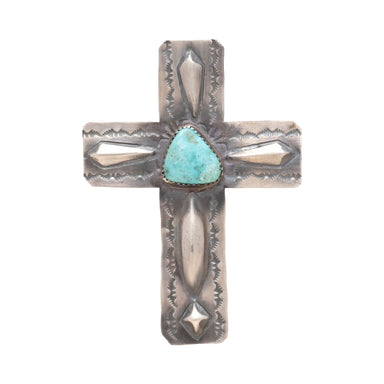 Navajo Turquoise Cross Pendant, Jewelry, Necklace, Native