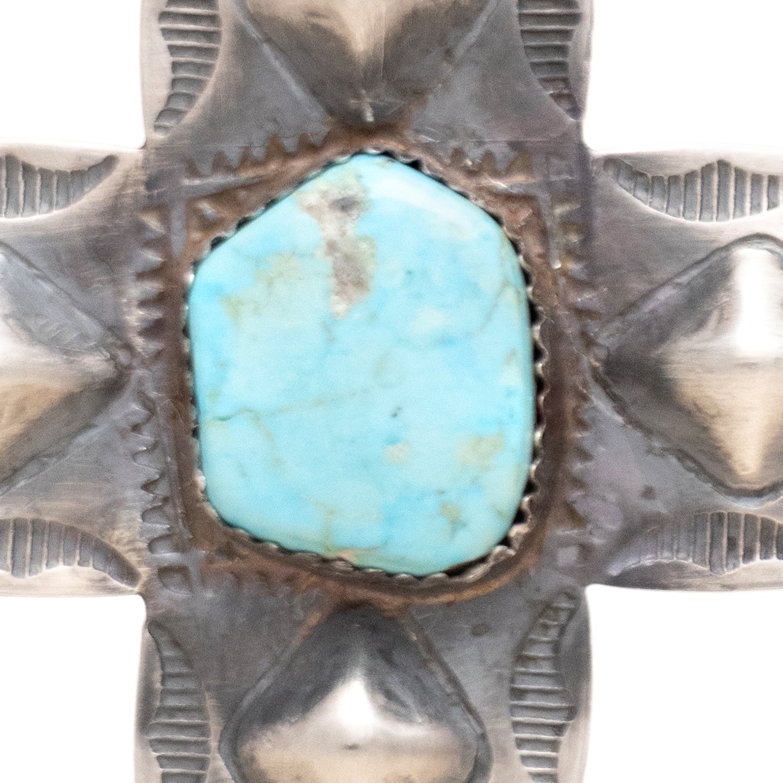 Navajo Turquoise and Sterling Cross Pendant