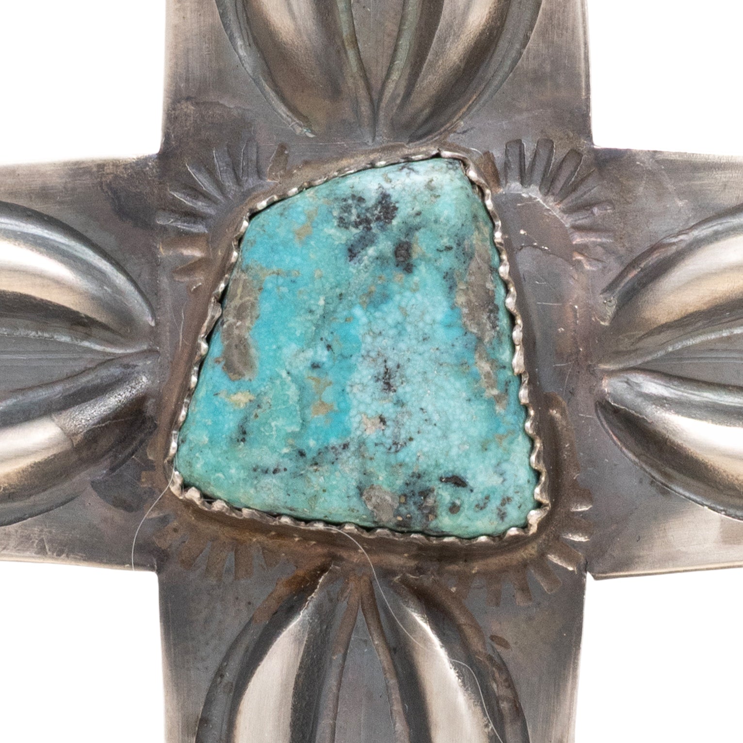 Navajo Turquoise and Sterling Cross Pendant