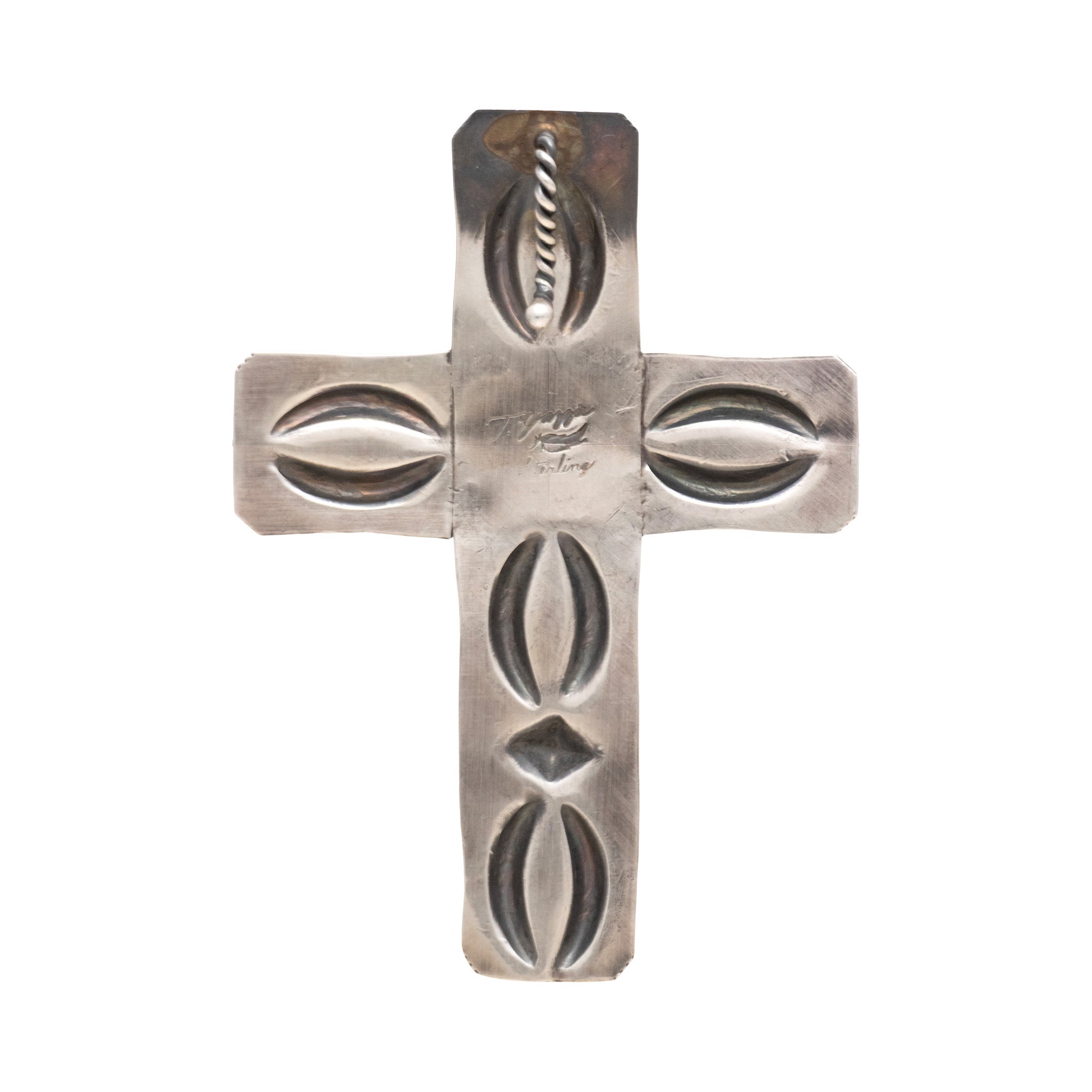 Navajo Turquoise and Sterling Cross Pendant