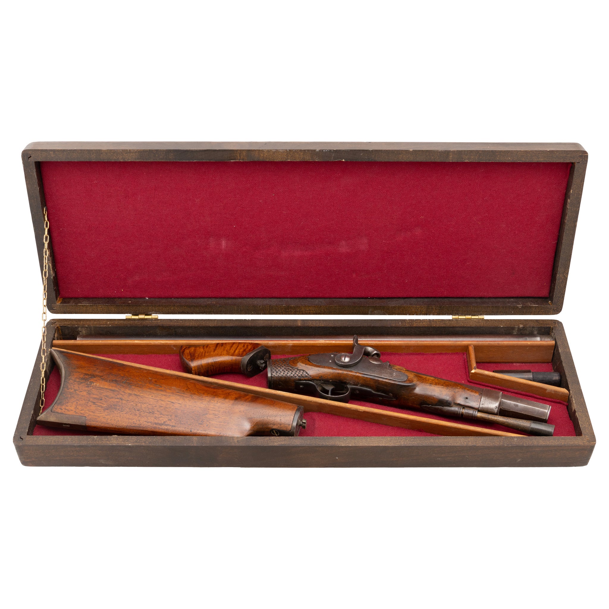 Cased European Percussion Gun Cane, Firearms, Rifle, Cane Gun