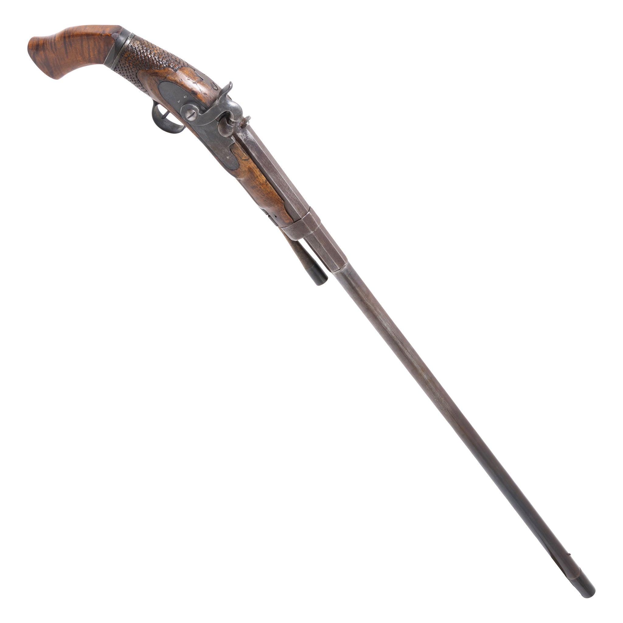 Cased European Percussion Gun Cane