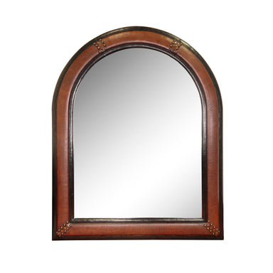 Rancher's Collection Studded Leather Harness Mirror, Furnishings, Decor, Mirror