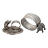 Two Victorian Silverplate Bear Napkin Rings, Furnishings, Dining, Serveware