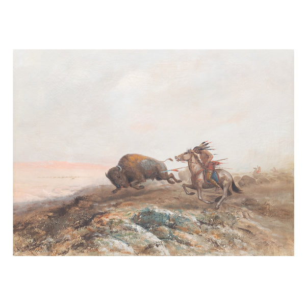 "Buffalo Hunter" by A.D.M. Cooper, Fine Art, Painting, Native American
