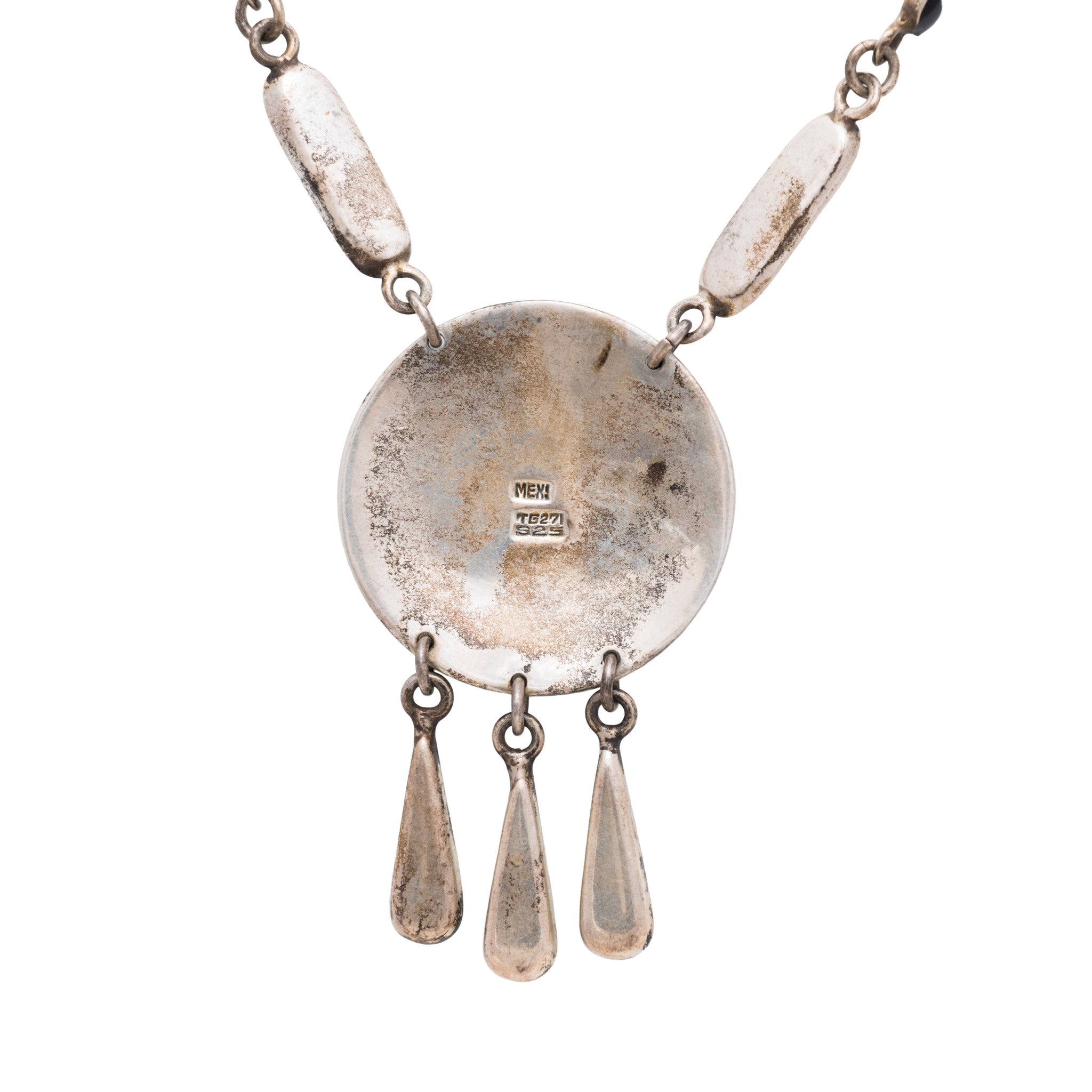 Mexican Sterling and Turquoise Necklace and Earring Set