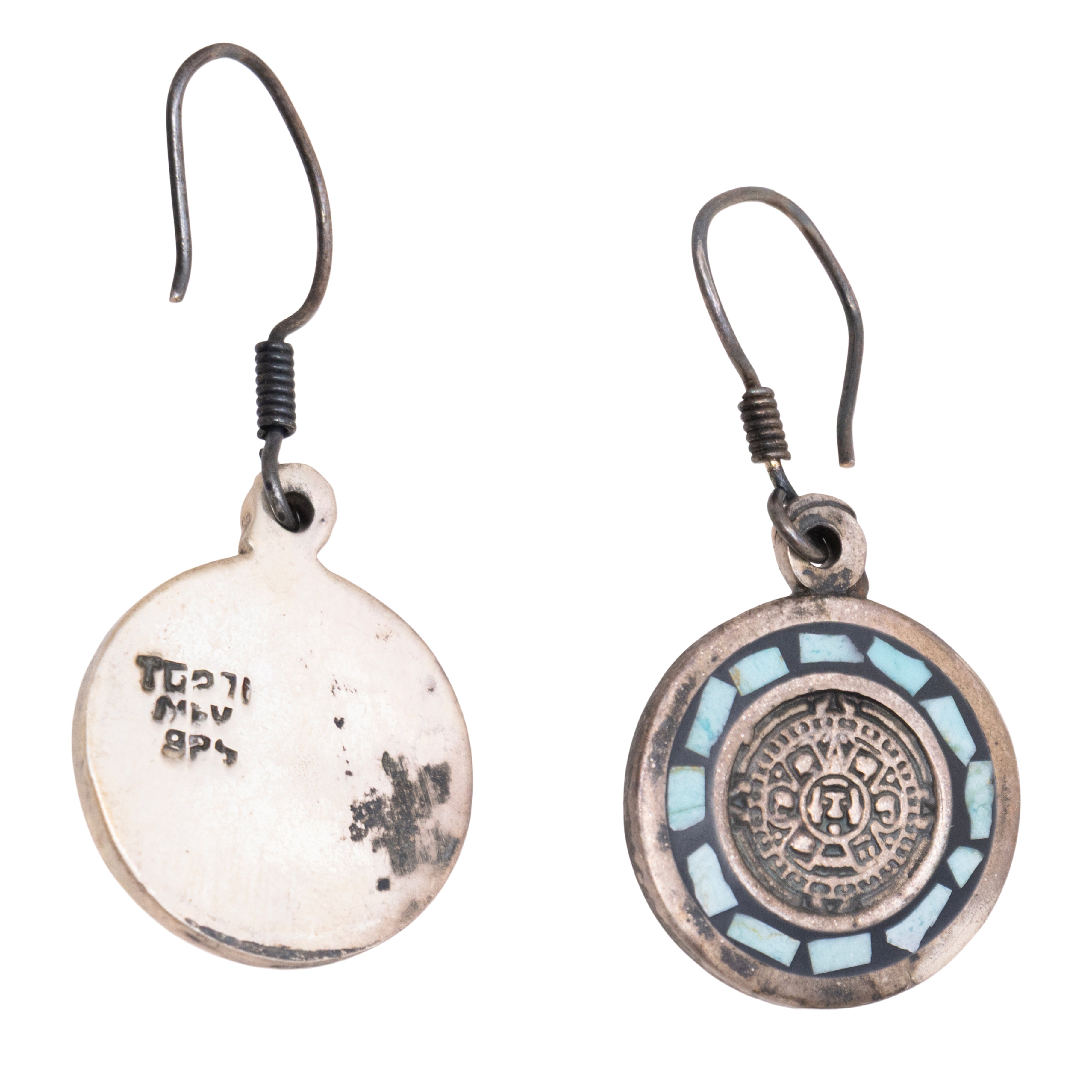 Mexican Sterling and Turquoise Necklace and Earring Set