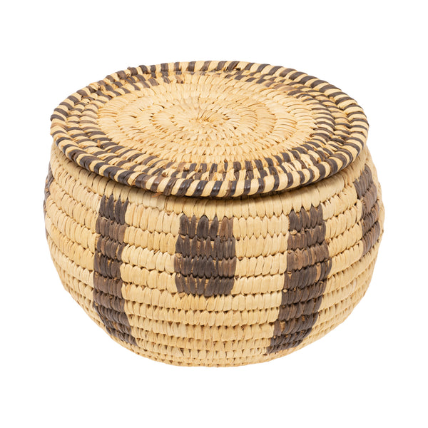 Papago Lidded Basket, Native, Basketry, Vertical