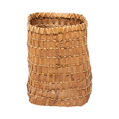 Tsimshian Cedar Bark Basket, Native, Basketry, Vertical