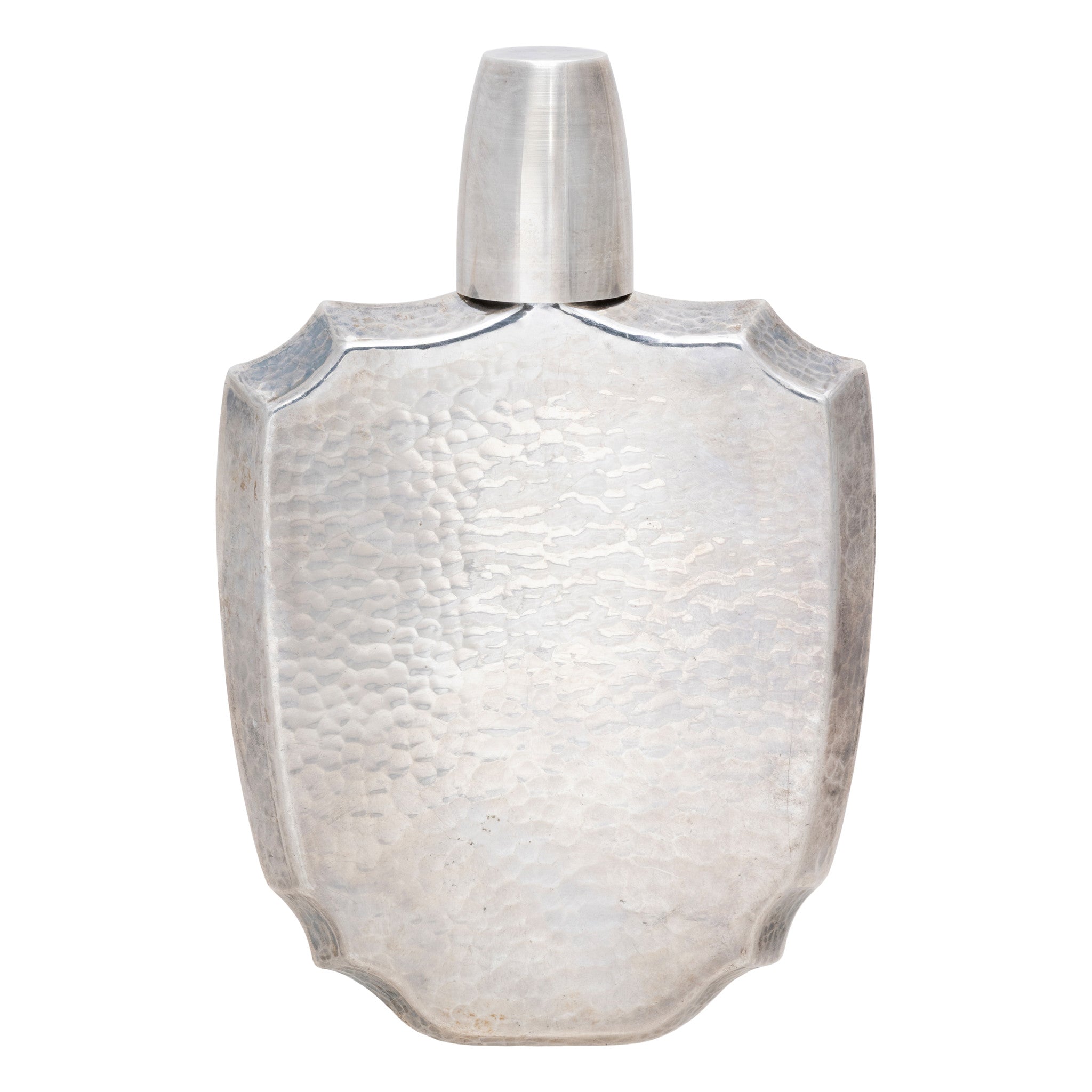 Silver Hammered Shield Flask