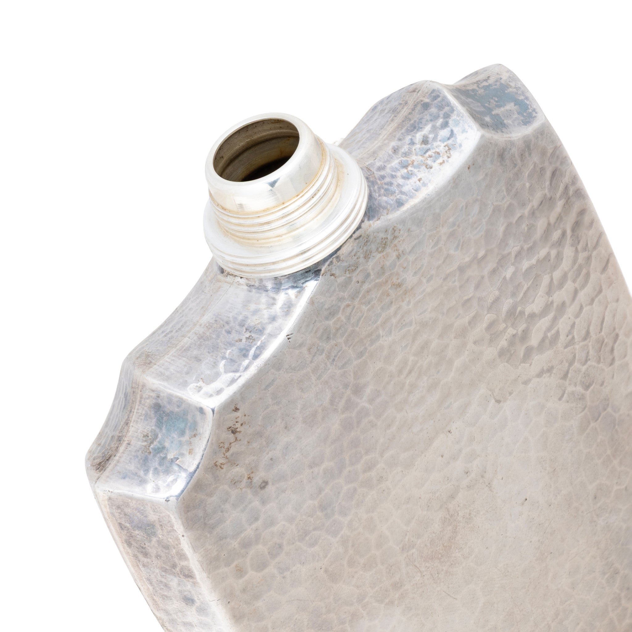 Silver Hammered Shield Flask