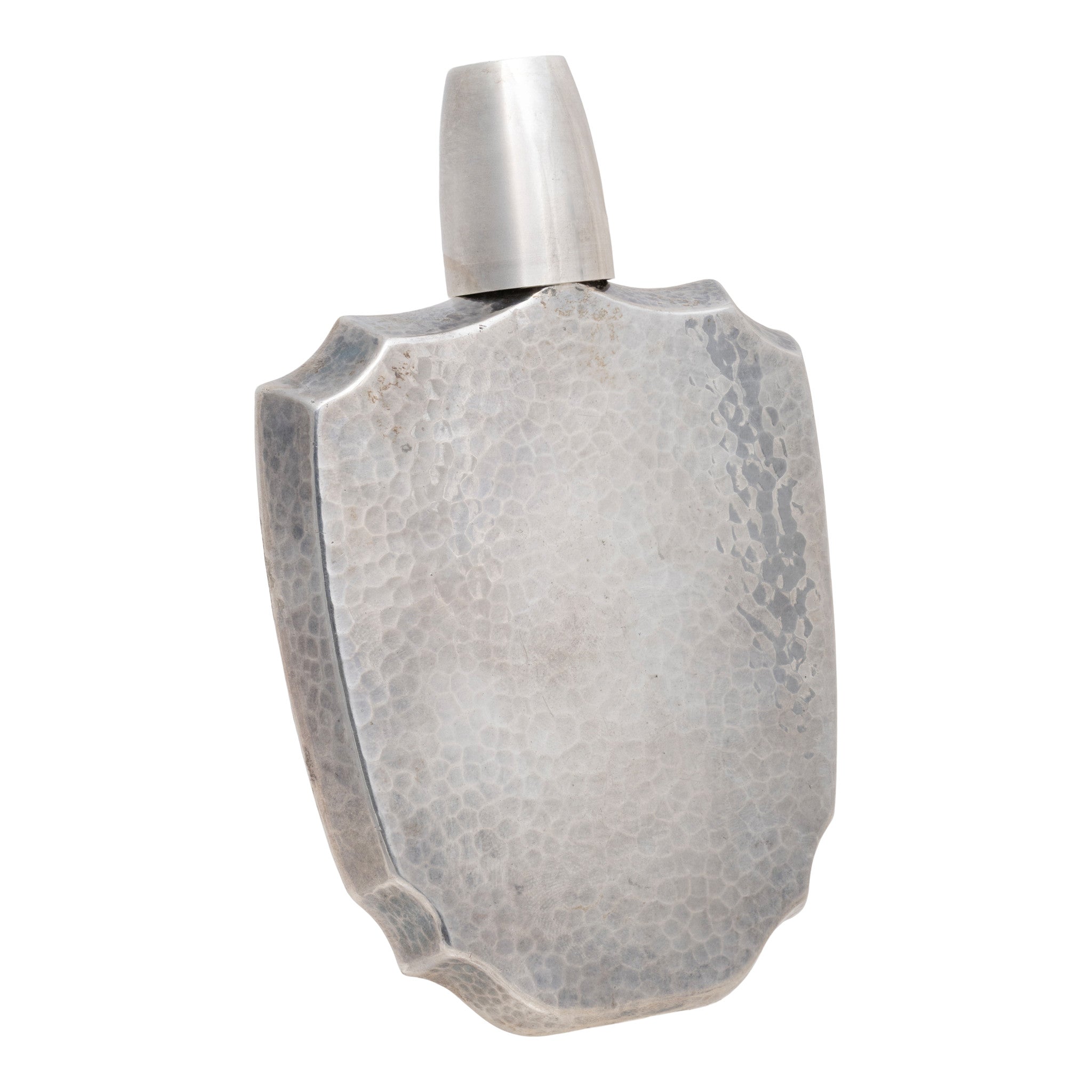 Silver Hammered Shield Flask