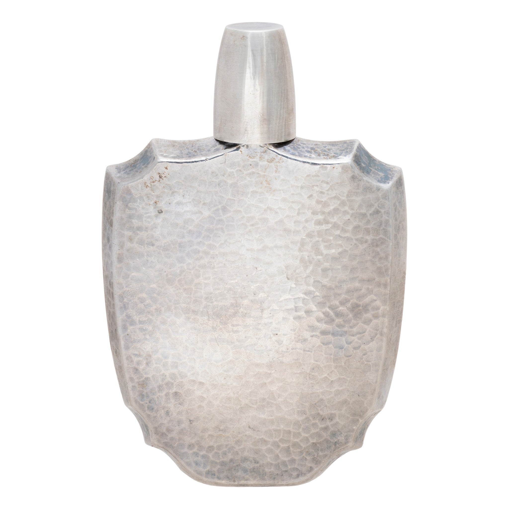 Silver Hammered Shield Flask