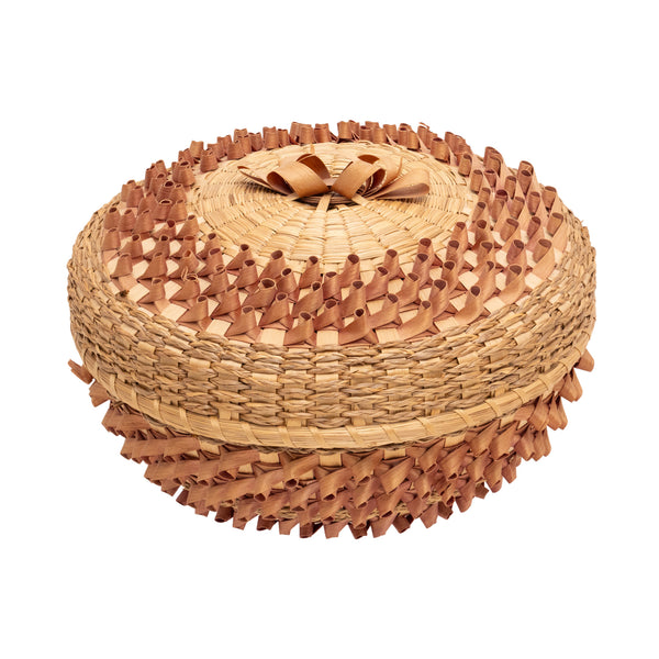 Algonquin Lidded Basket, Native, Basketry, Vertical
