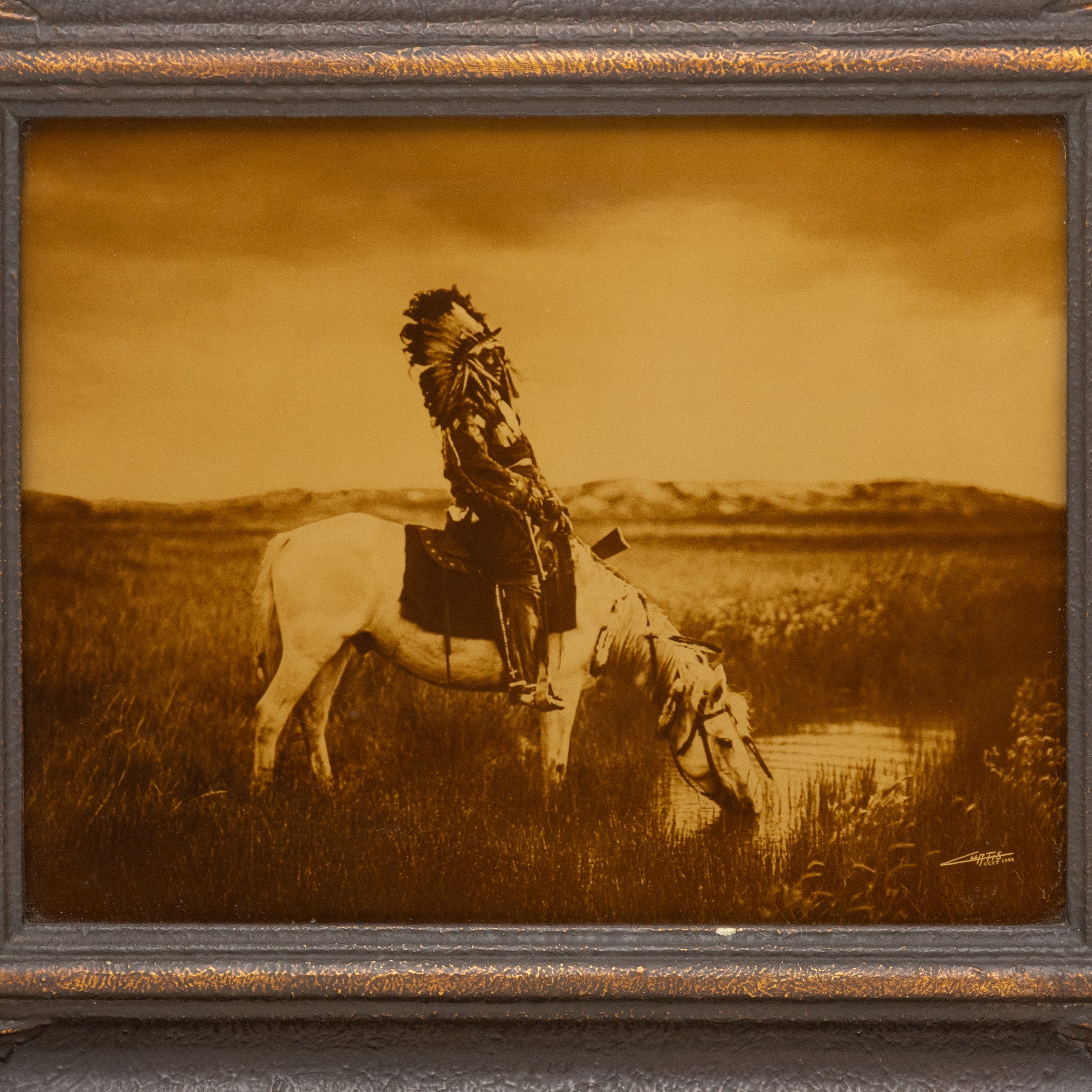 "An Oasis in the Badland" by Edward Sheriff Curtis Goldtone