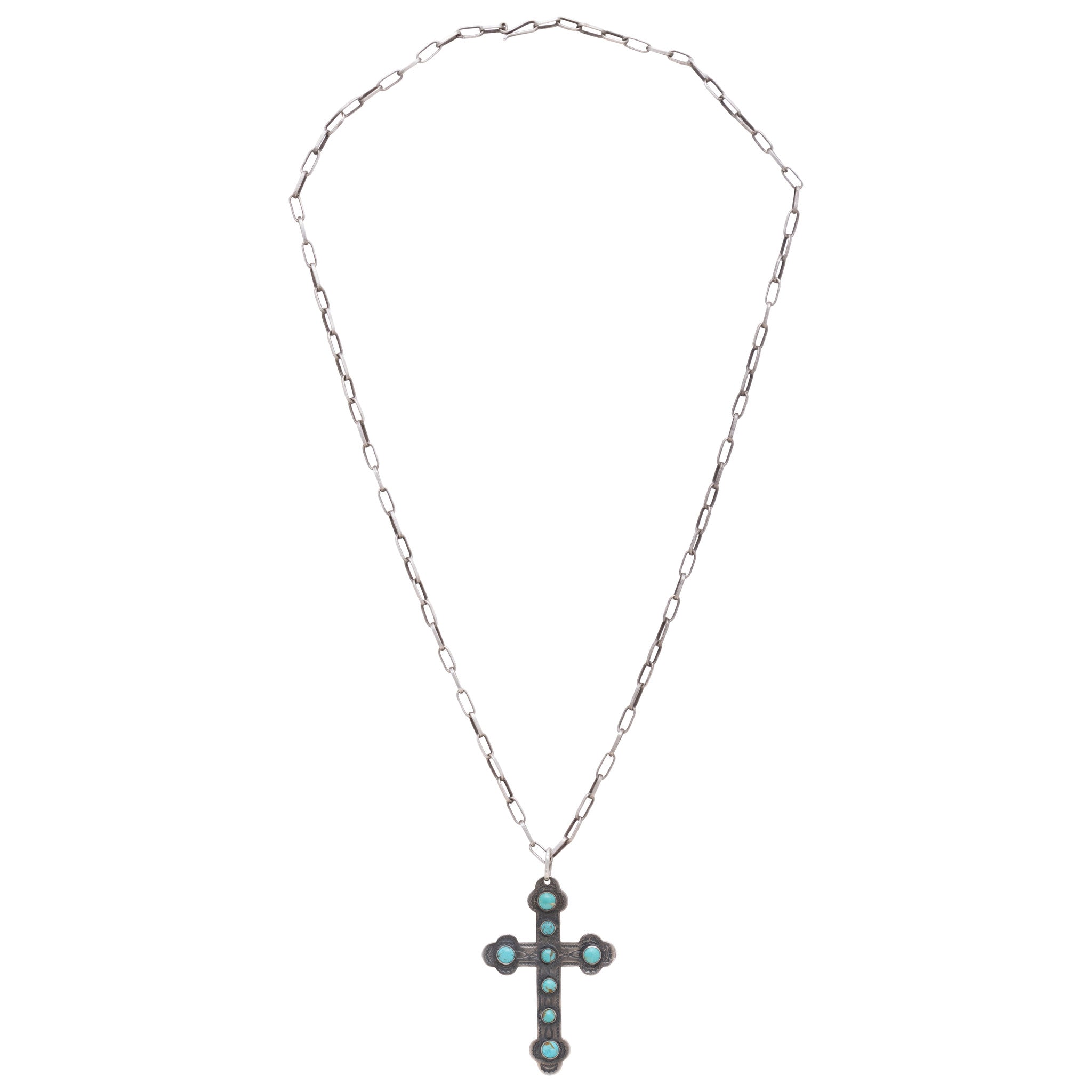 Navajo Turquoise Cross Necklace