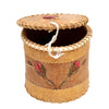 Acho Dene Koe First Nation Quilled Birch Bark Basket, Native, Basketry, Vertical