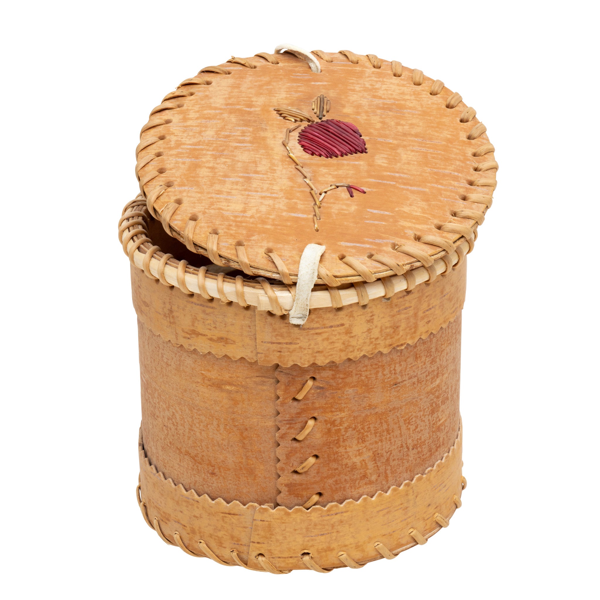 Acho Dene Koe First Nation Quilled Birch Bark Basket