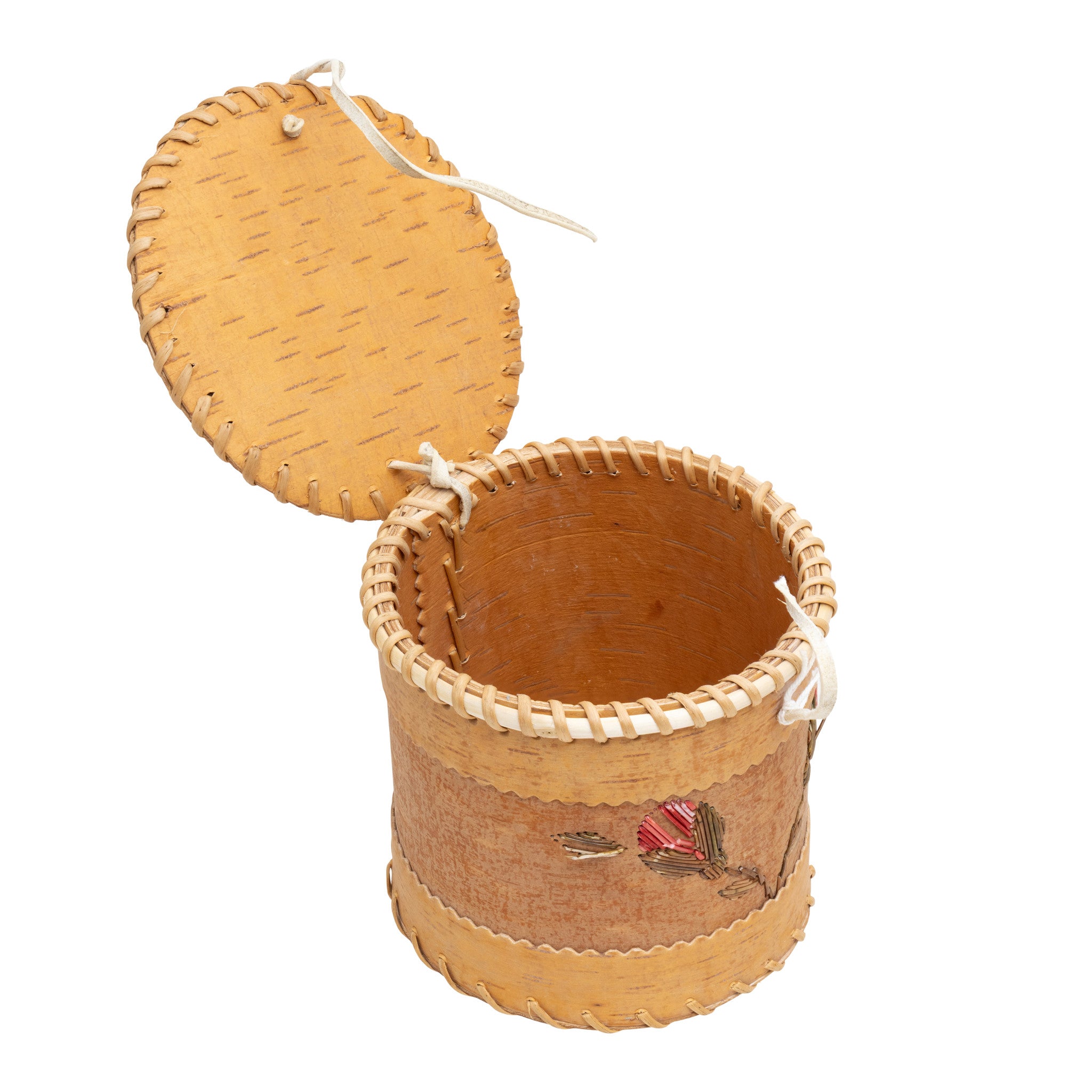 Acho Dene Koe First Nation Quilled Birch Bark Basket