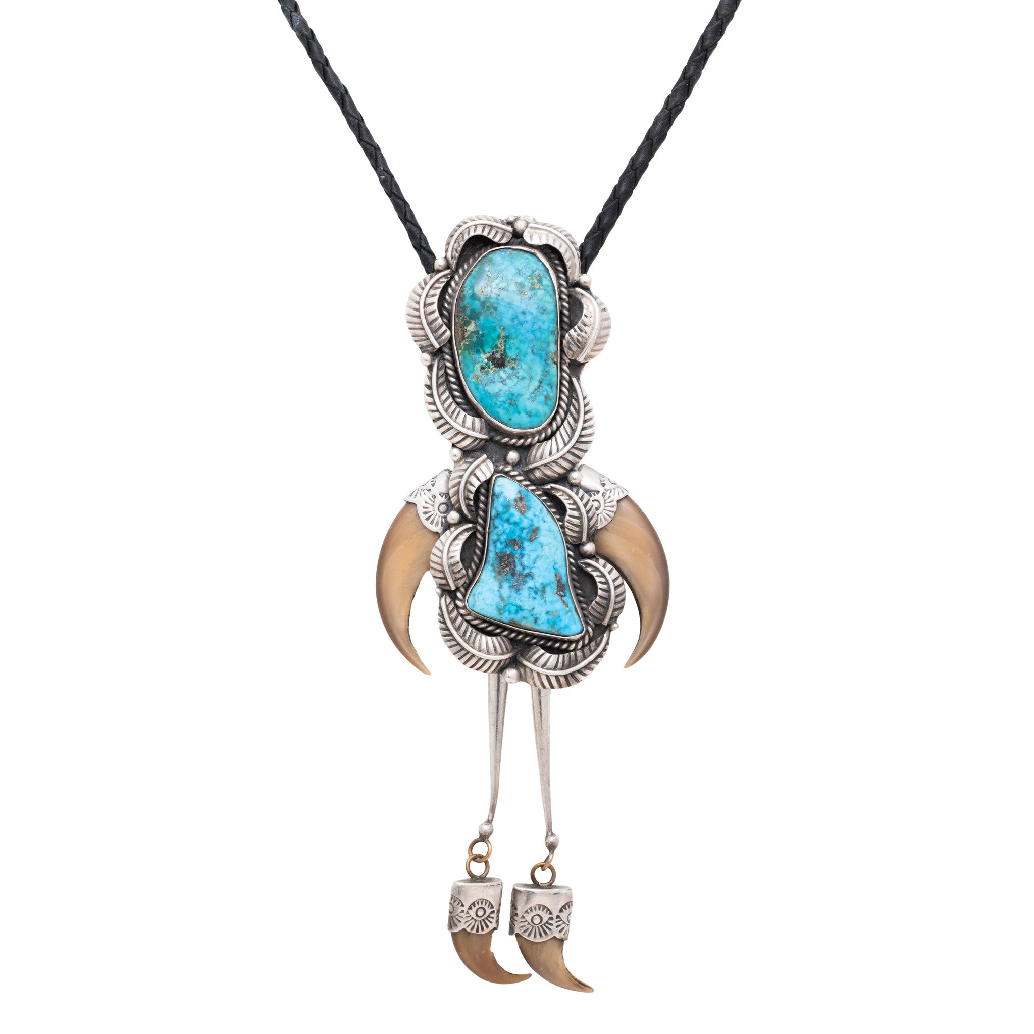 Tanner Camarona Navajo Turqouise Cougar Claw Bolo, Jewelry, Bolo Necktie, Native