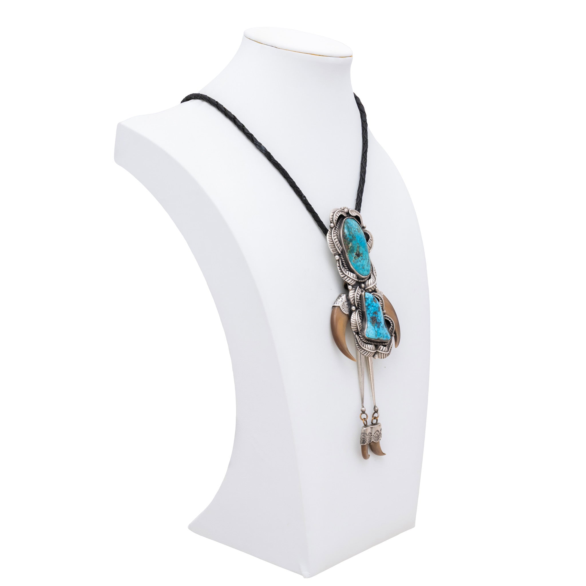 Tanner Camarona Navajo Turqouise Cougar Claw Bolo