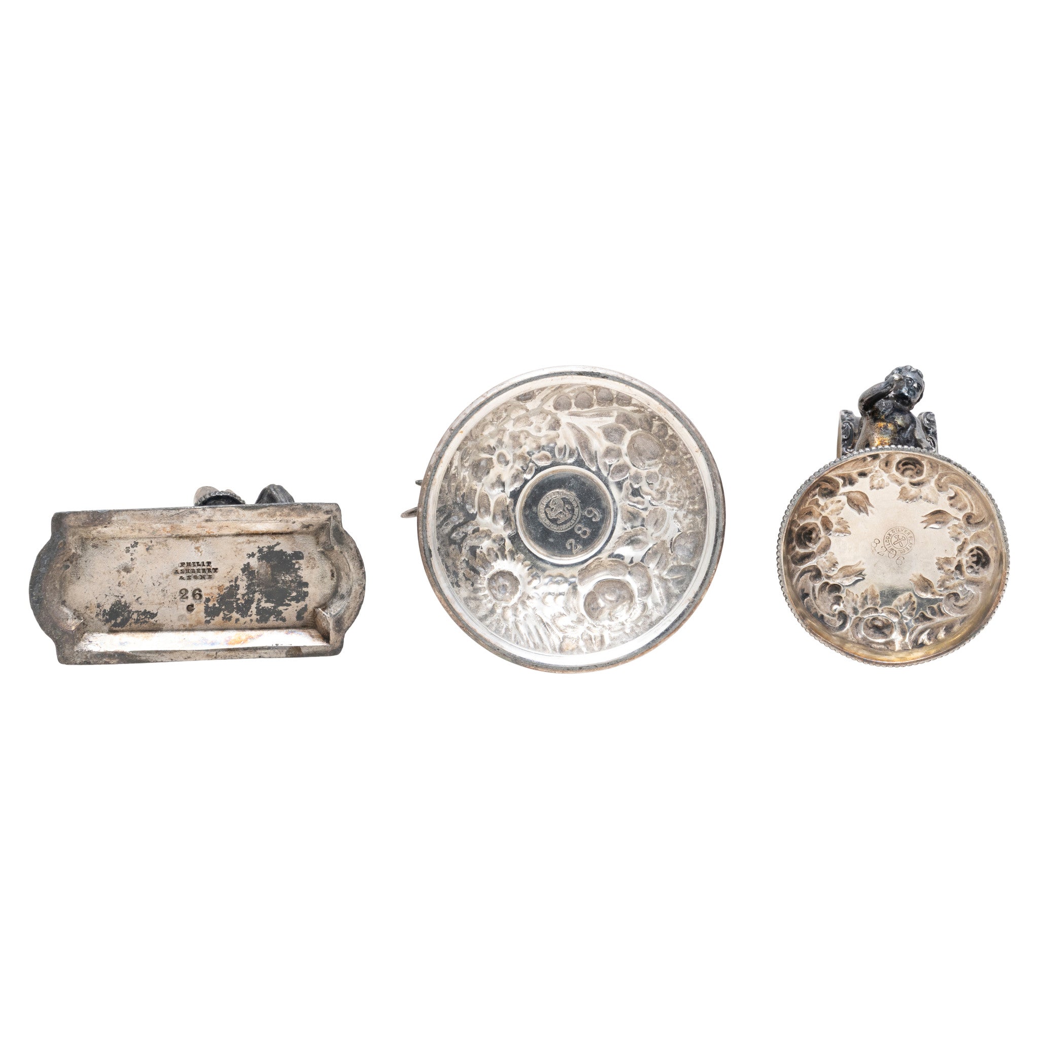 Three Figural Victorian Silverplate Napkin Rings
