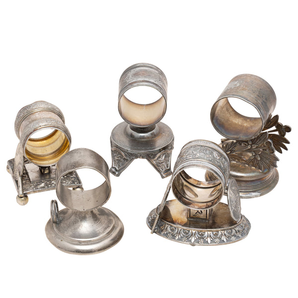 Five Victorian Silverplate Napkin Rings, Furnishings, Kitchen, Other