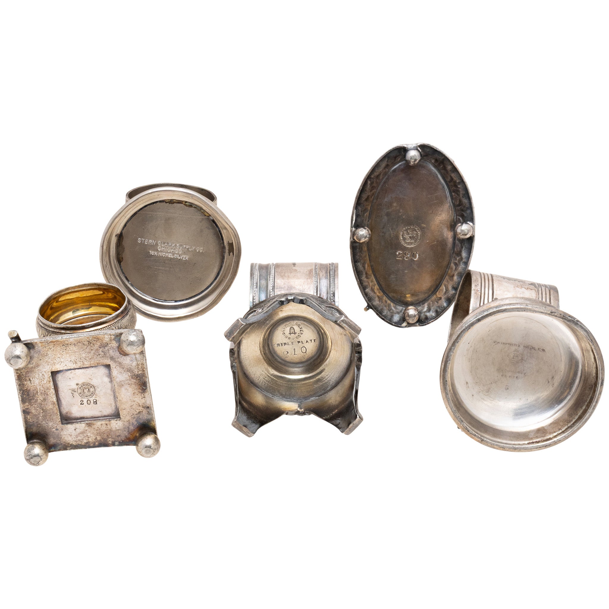 Five Victorian Silverplate Napkin Rings