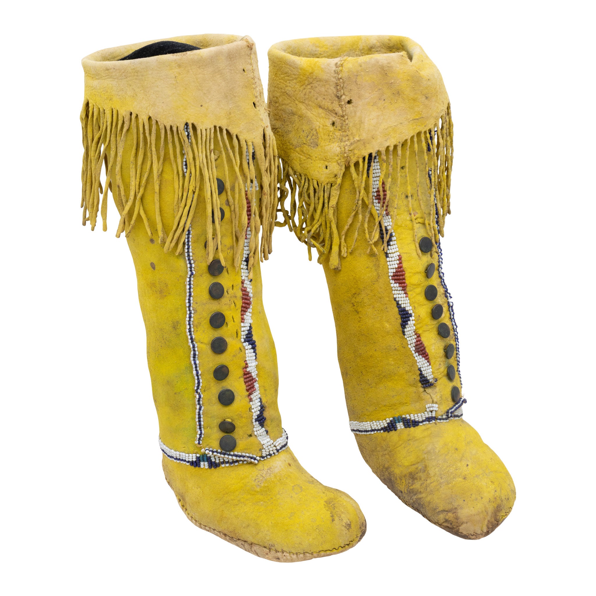 Kiowa Child's Hightop Moccasins, Native, Garment, Moccasins