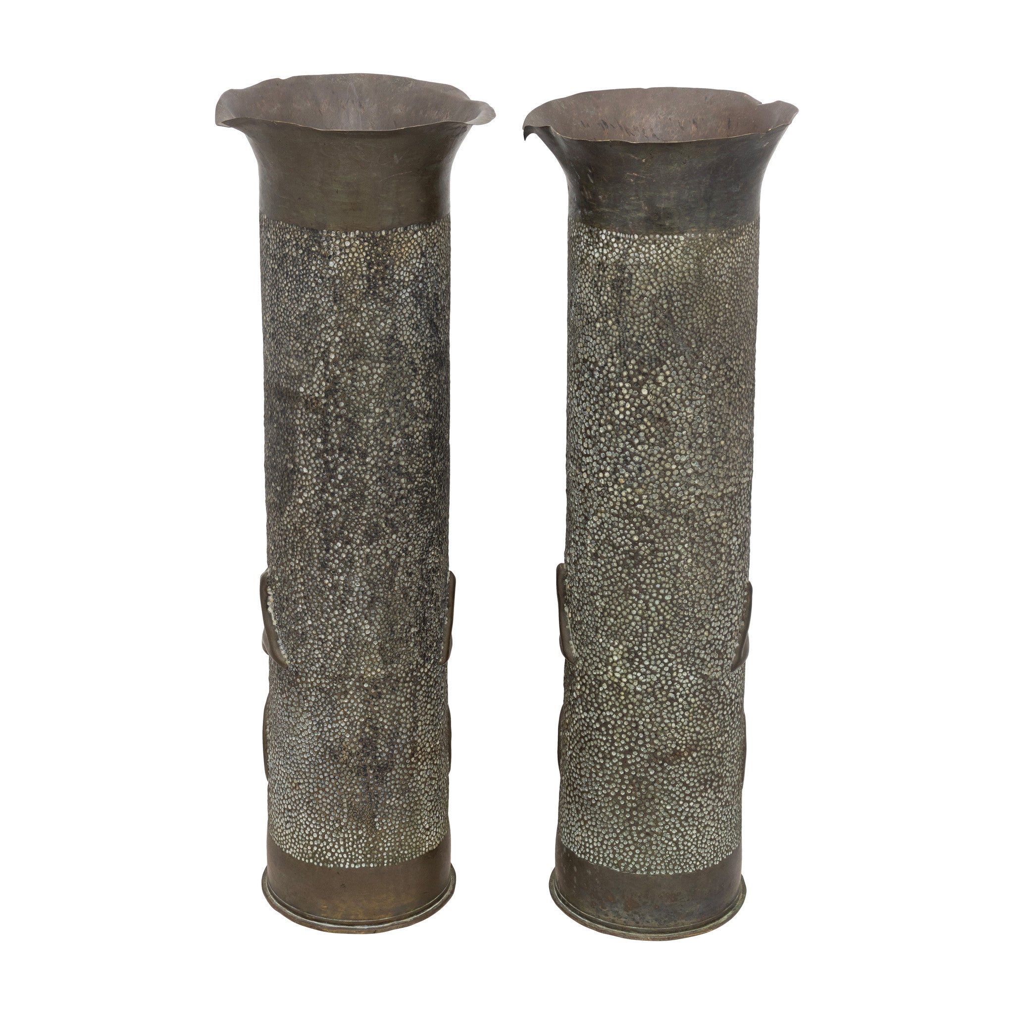 Pair Trench Art Vases