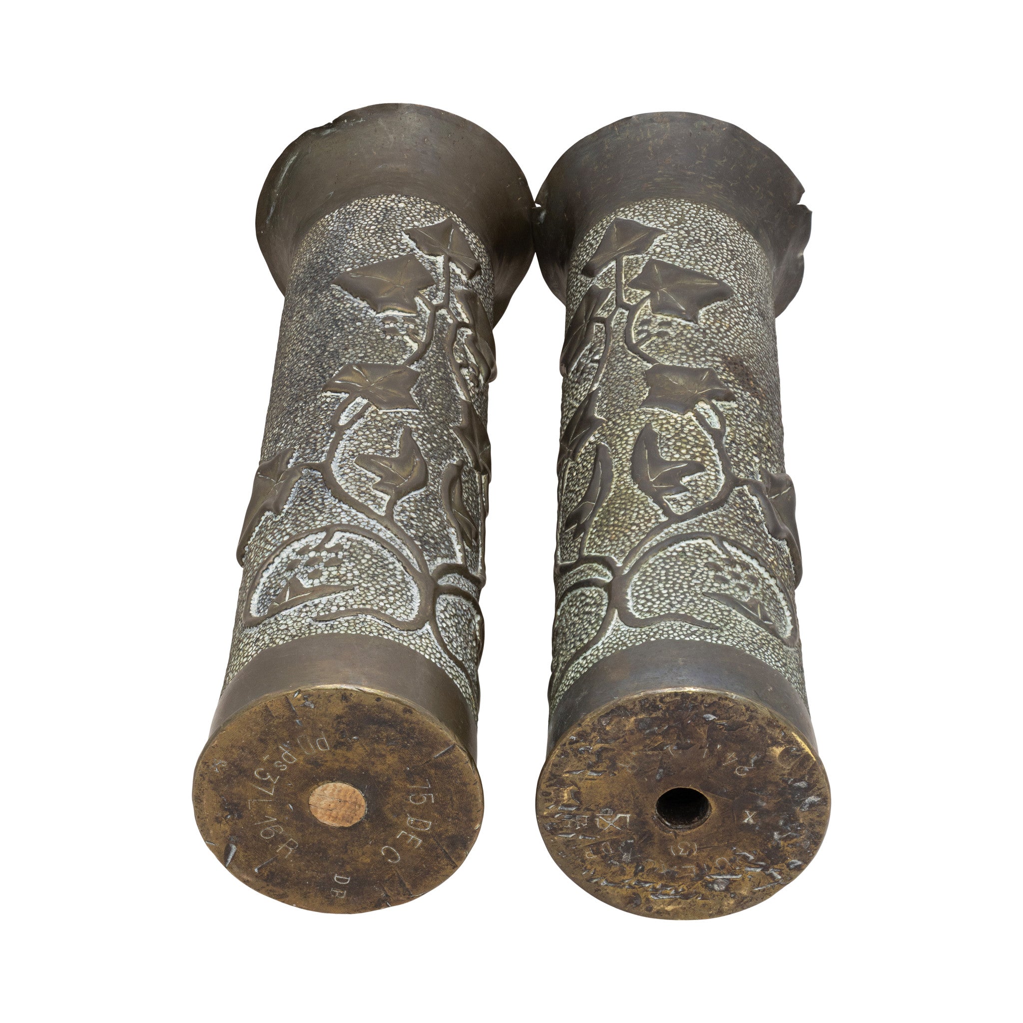 Pair Trench Art Vases