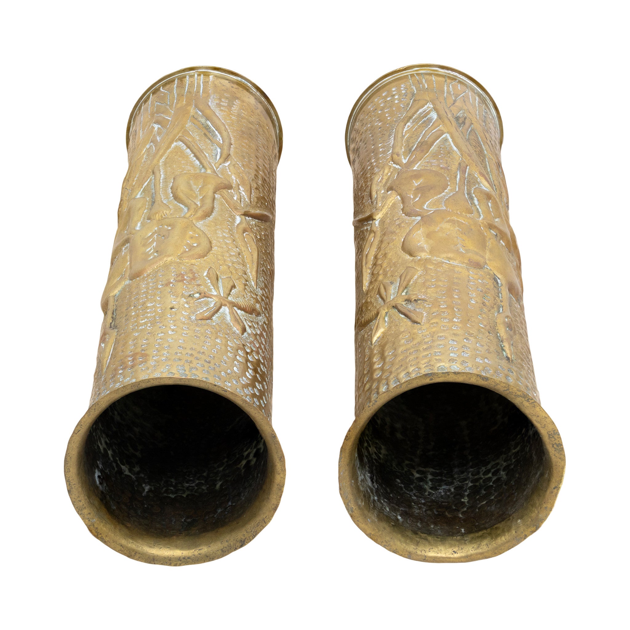 Pair Trench Art Vases