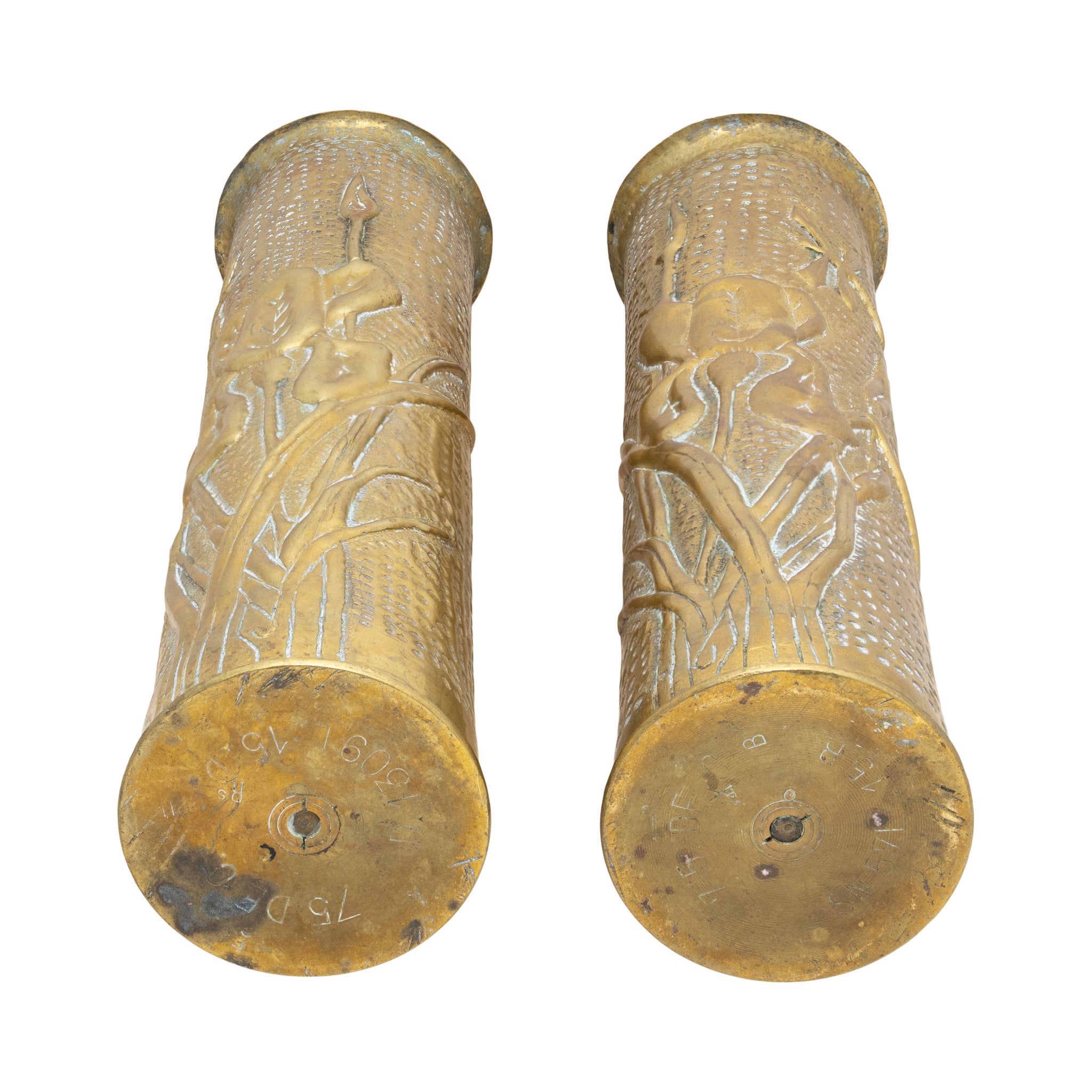 Pair Trench Art Vases