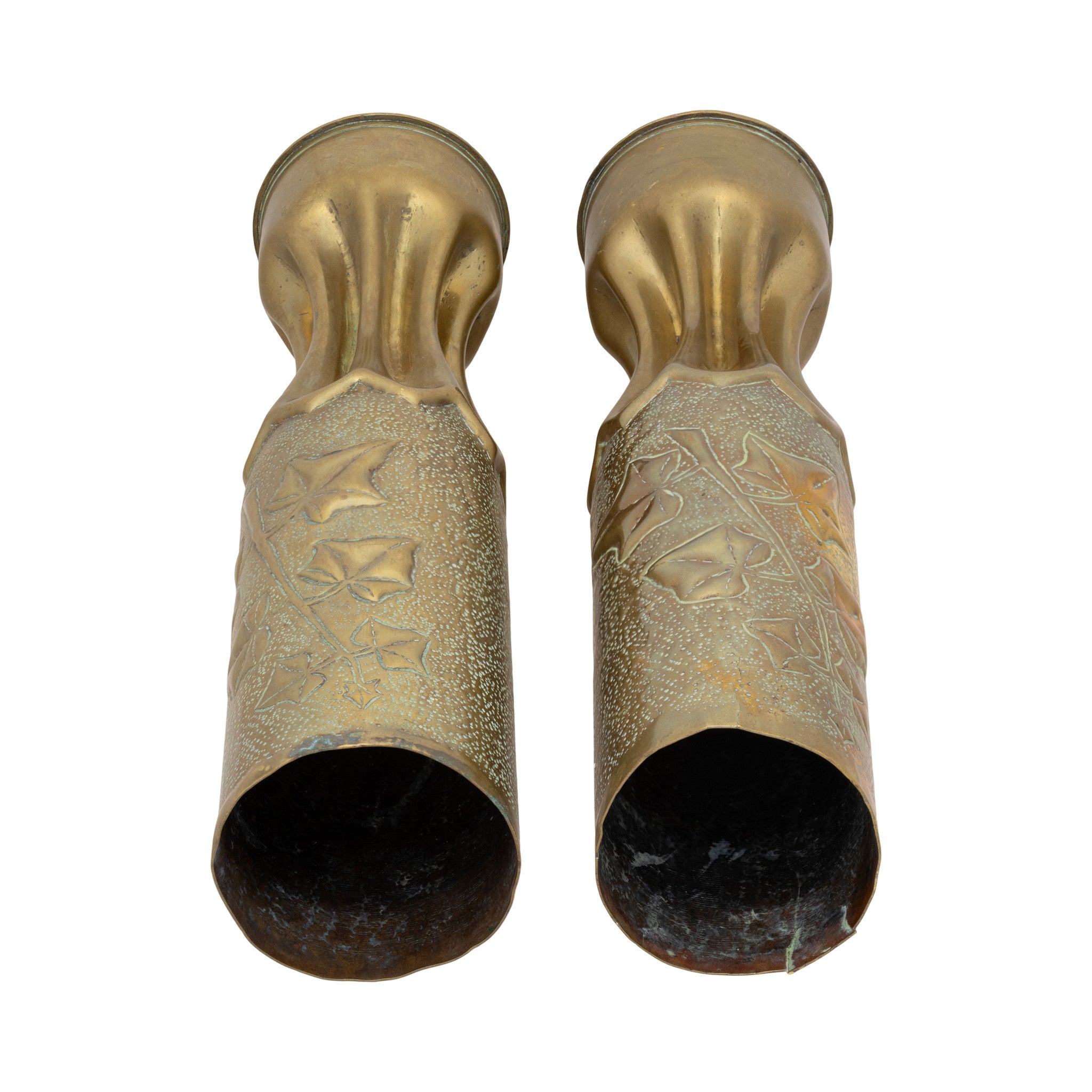 Pair Trench Art Vases