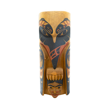 Tsimshian Raven and Salmon Woman Totem by David Boxley, Native, Carving, Totem Pole