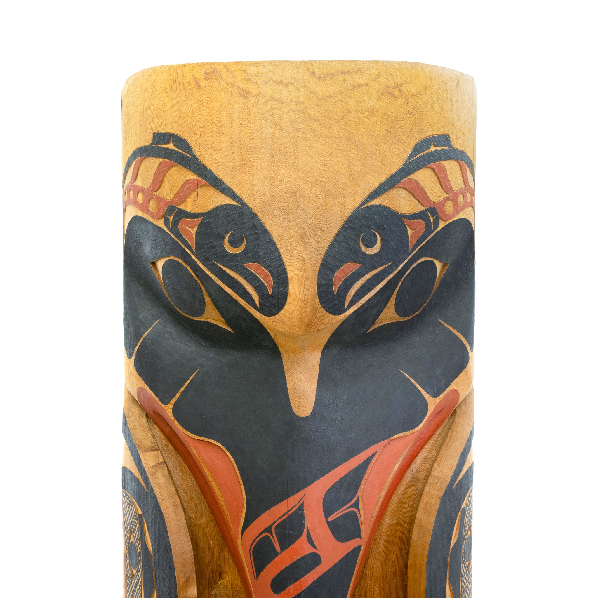 Tsimshian Raven and Salmon Woman Totem by David Boxley