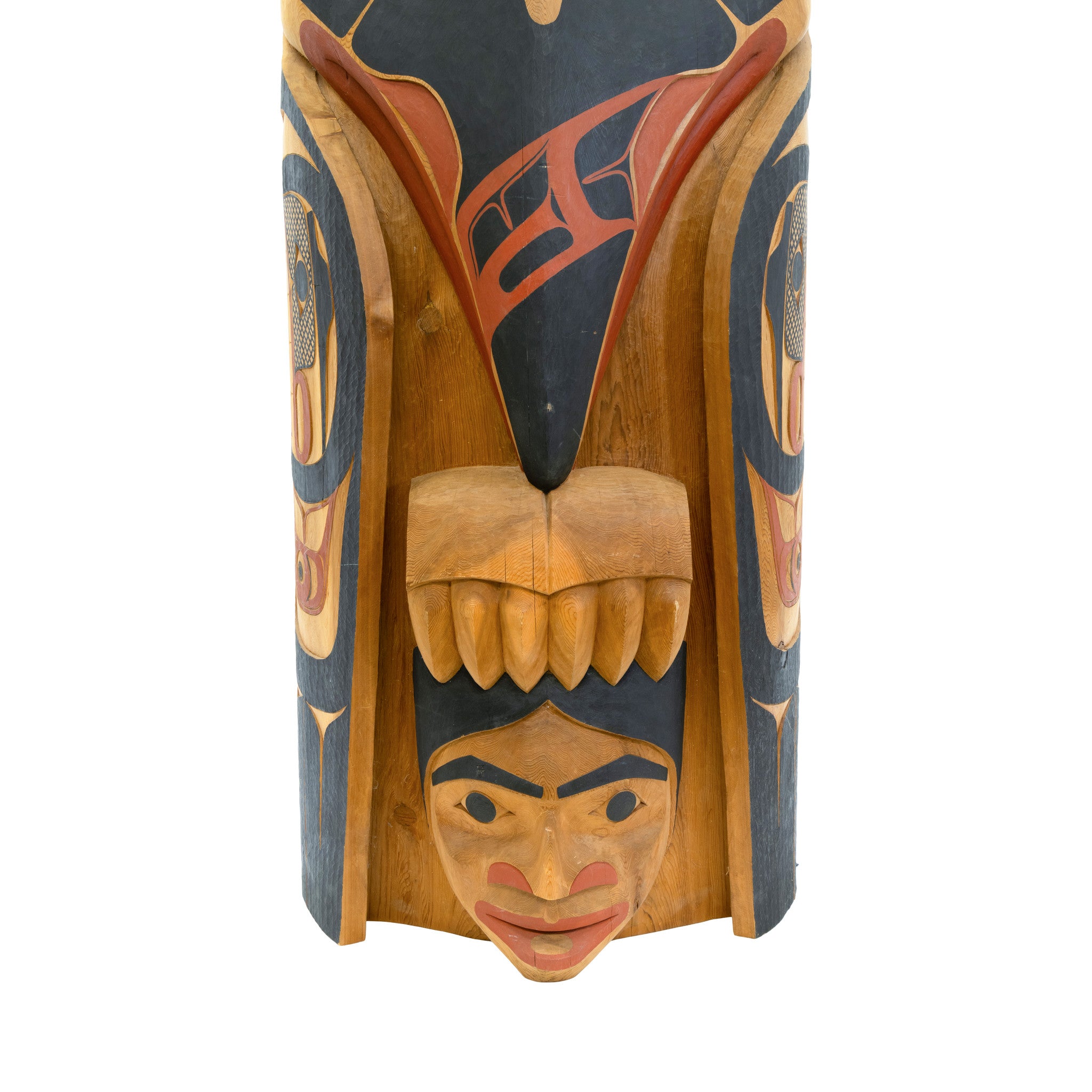Tsimshian Raven and Salmon Woman Totem by David Boxley