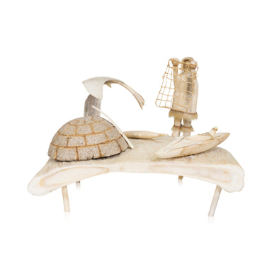 Inuit Carved Camp Scene, Native, Carving, Oosik