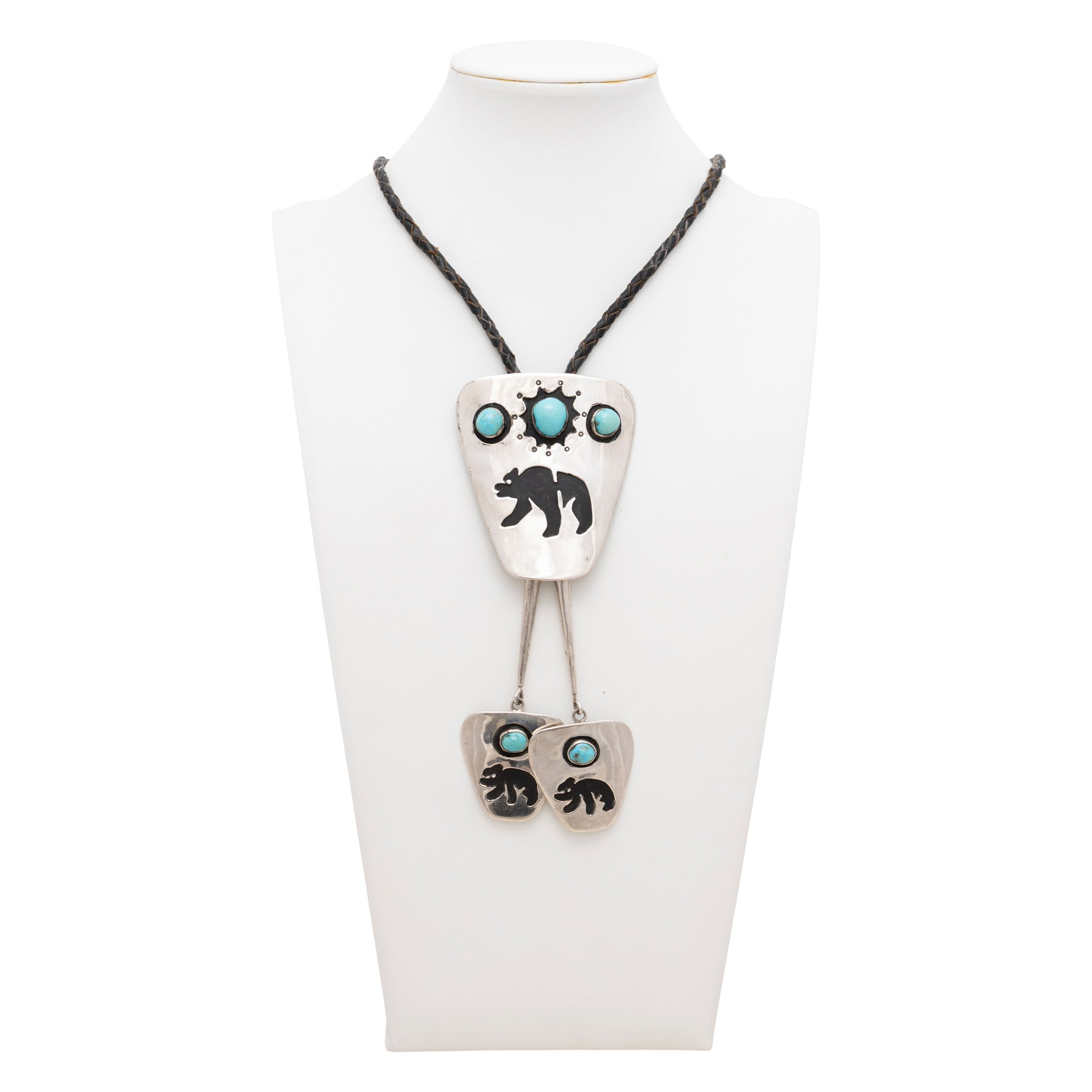 Turquoise and Bear Bolo and Buckle Set