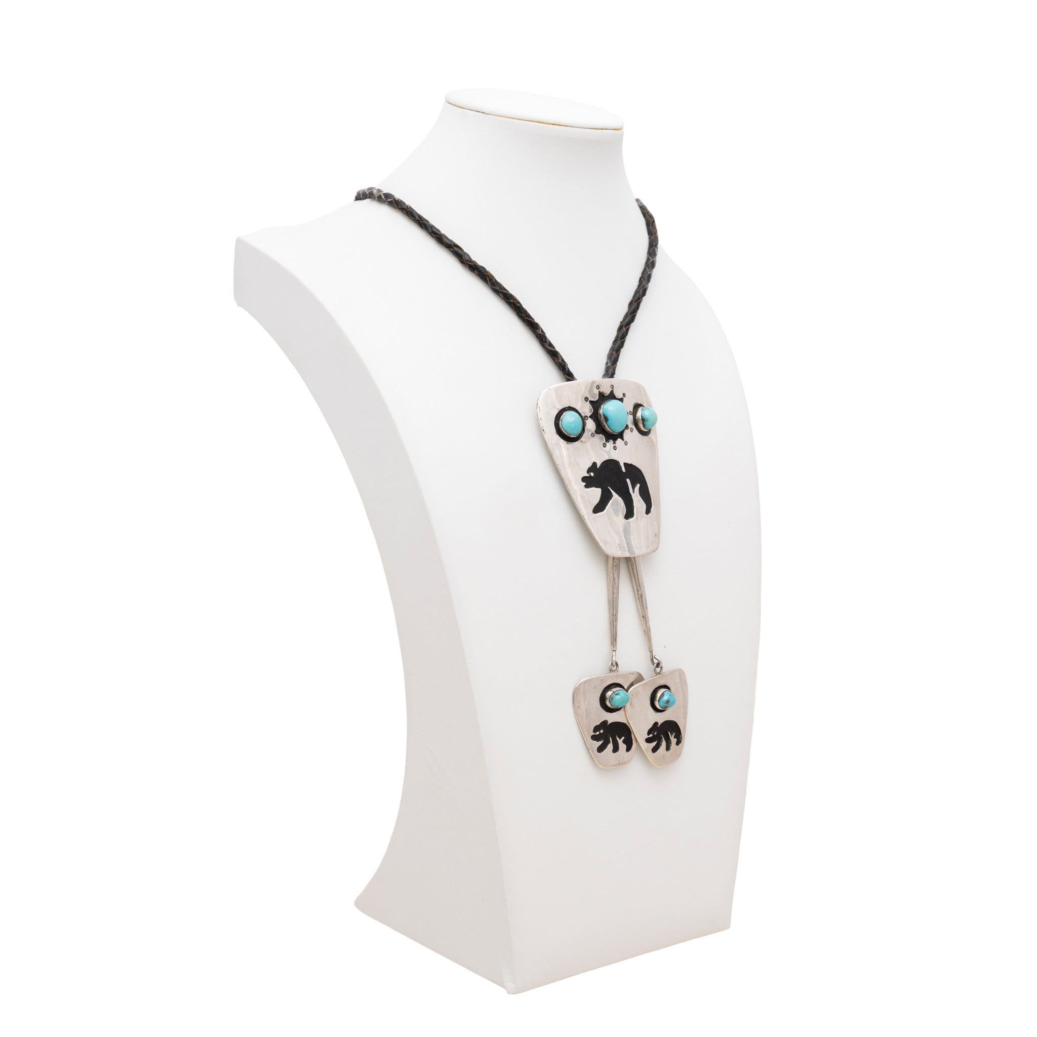 Turquoise and Bear Bolo and Buckle Set