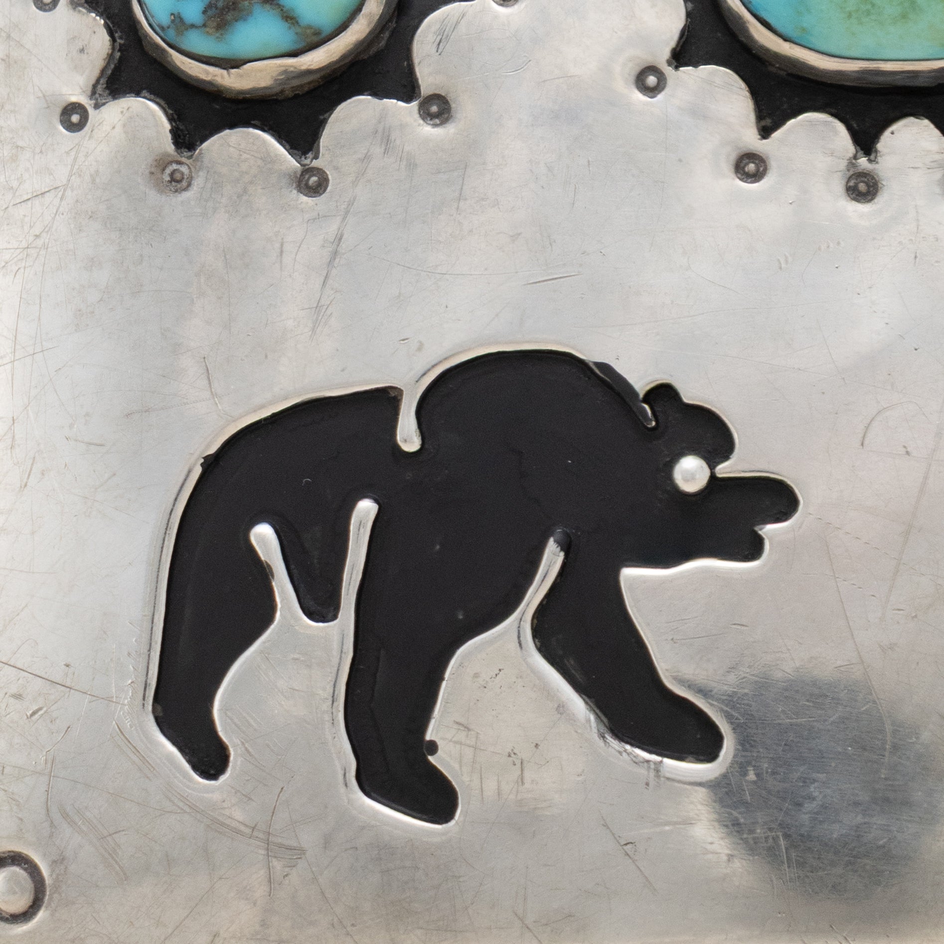 Turquoise and Bear Bolo and Buckle Set