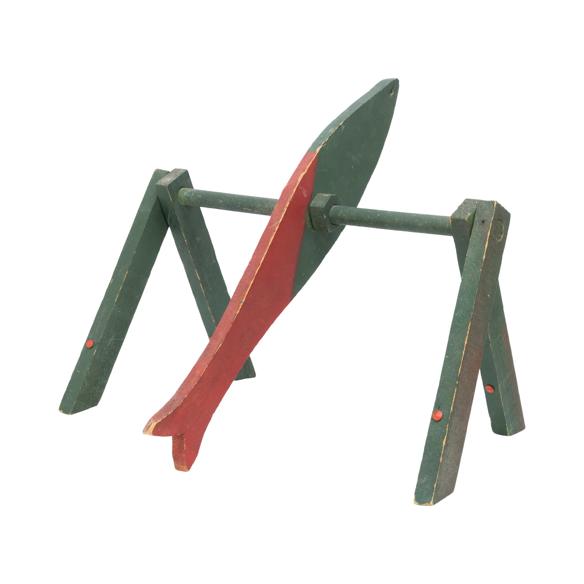 Folk Art Wood Fishing Stand