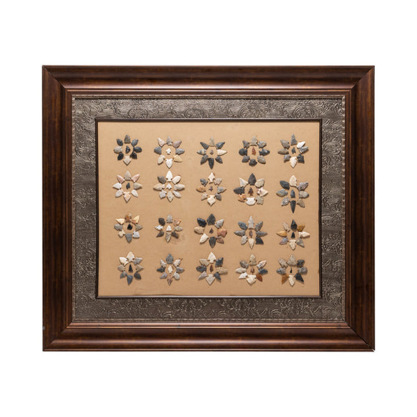 Framed Arrowhead Collection, Native, Stone and Tools, Arrowhead