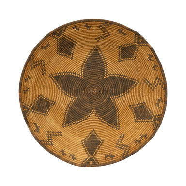 Pictorial Apache Basket with Dog Figures, Native, Basketry, Vertical