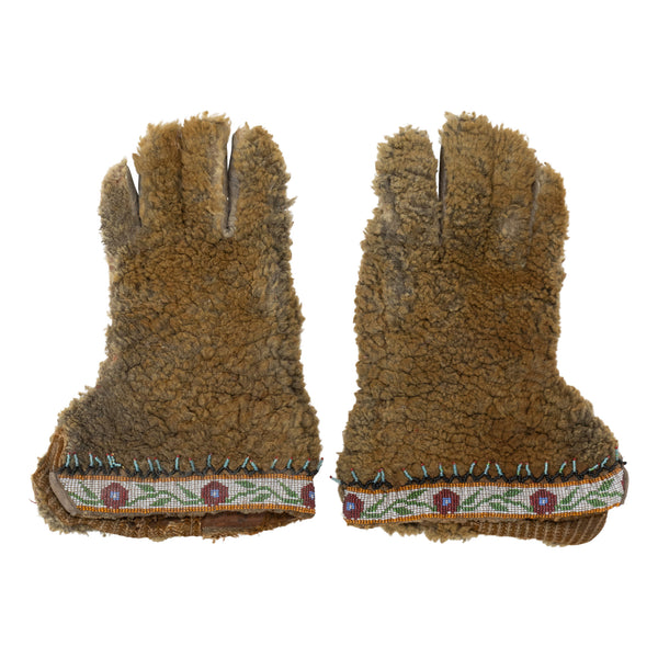 Buffalo Hide Gloves, Native, Garment, Gauntlets