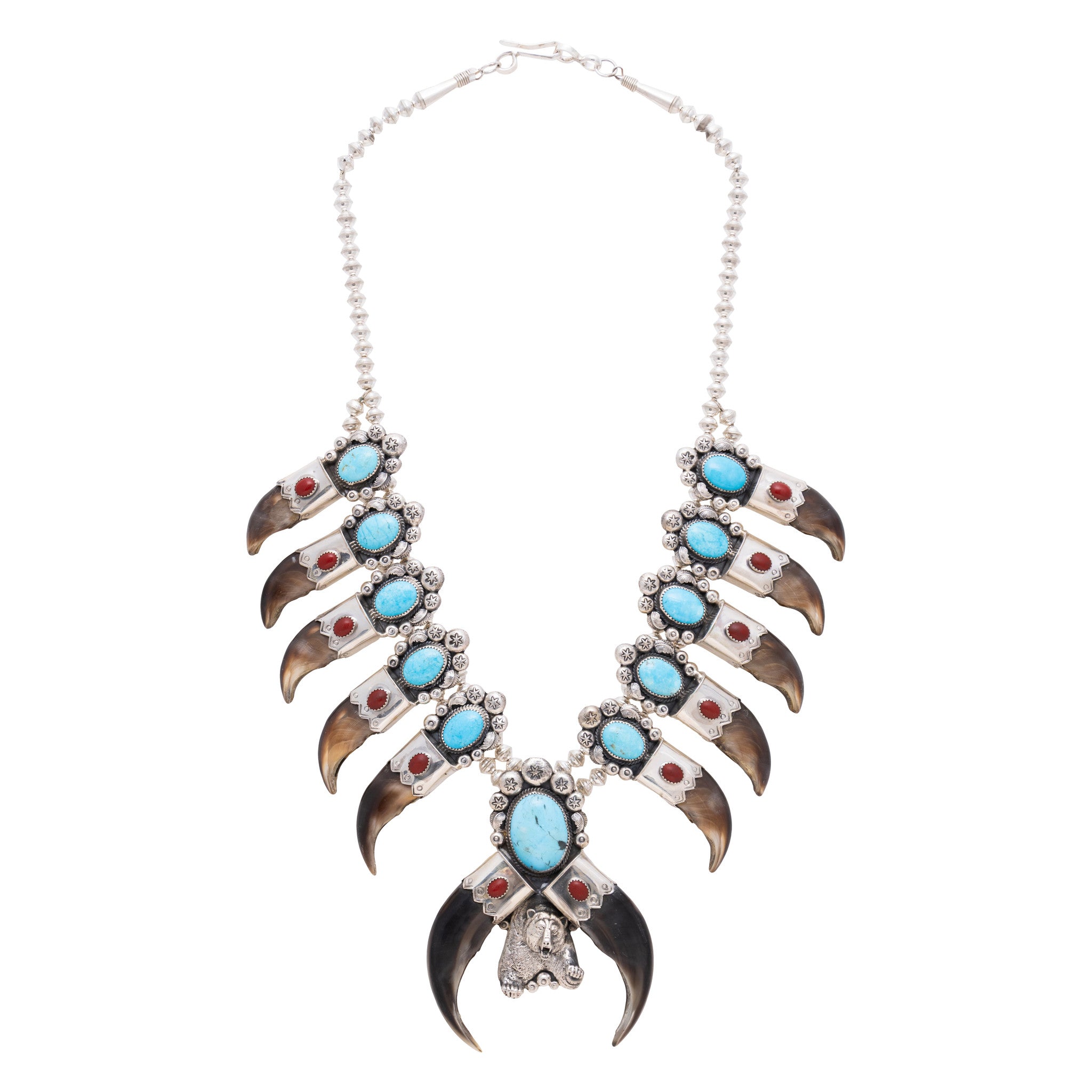 Navajo Bear Claw Squash Blossom, Jewelry, Squash Blossom, Native