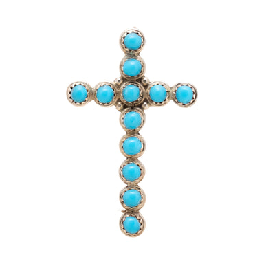 Navajo Turquoise Cross Pendant/Brooch, Jewelry, Necklace, Native