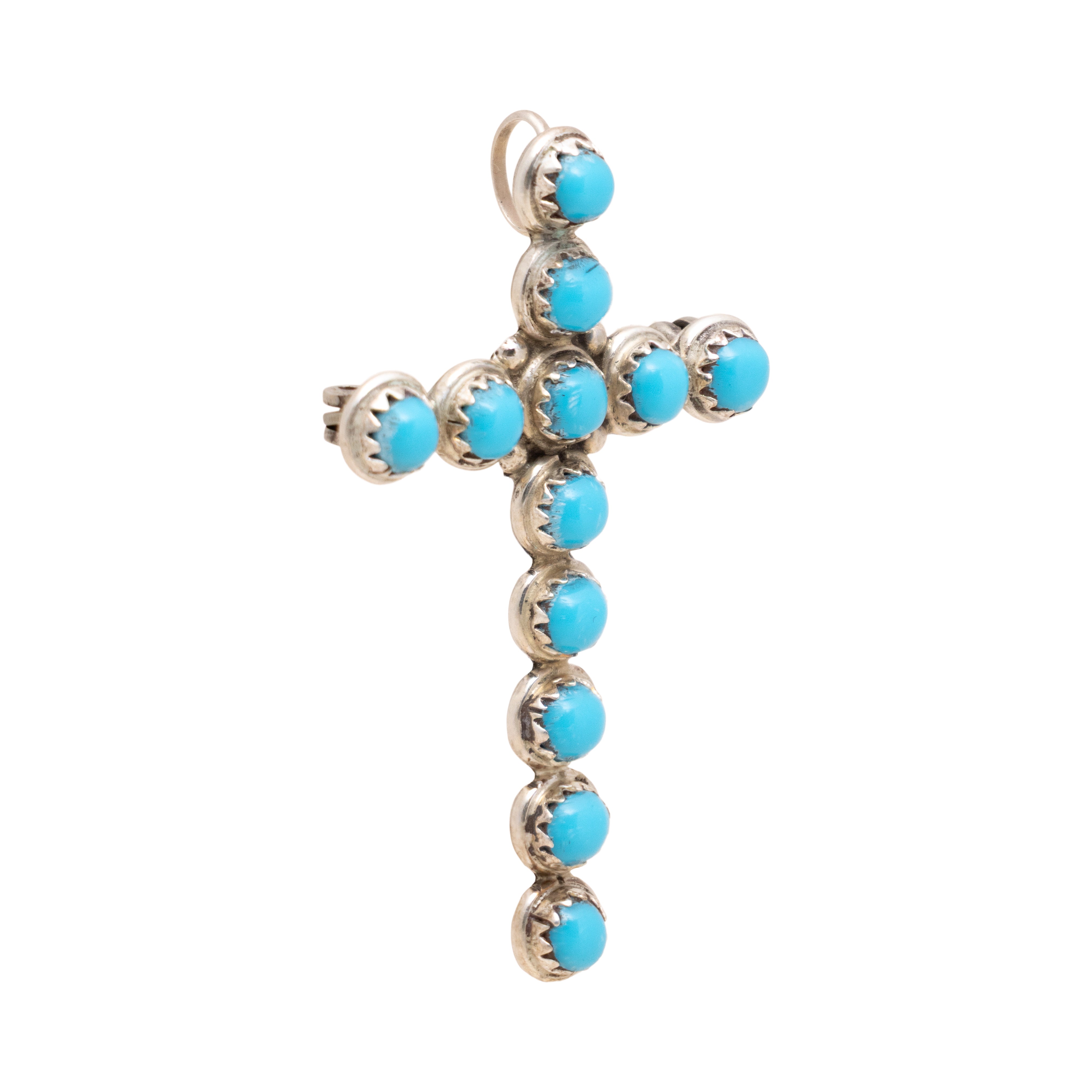 Navajo Turquoise Cross Pendant/Brooch