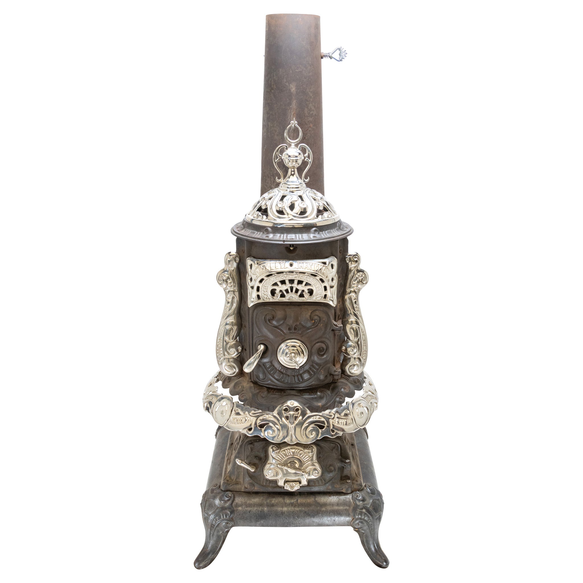 Excelsior Manufacturing Co. Cast Iron and Nickel Stove, Furnishings, Decor, Other